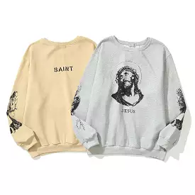 2021 Essential Sweatshirts Men Women High Quality Hip Hop Streetwear Hoodies Jesus Print Cotton Crewneck Kanye West