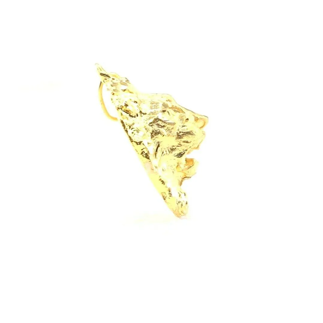 22k 22ct Solid Gold ELEGANT Simple Diamond Cut Lion Head Pendant P1516