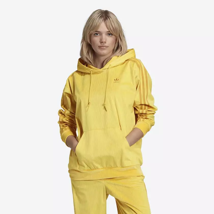 Adidas Originals Women's Velvet Corduroy Hoodie - Yellow