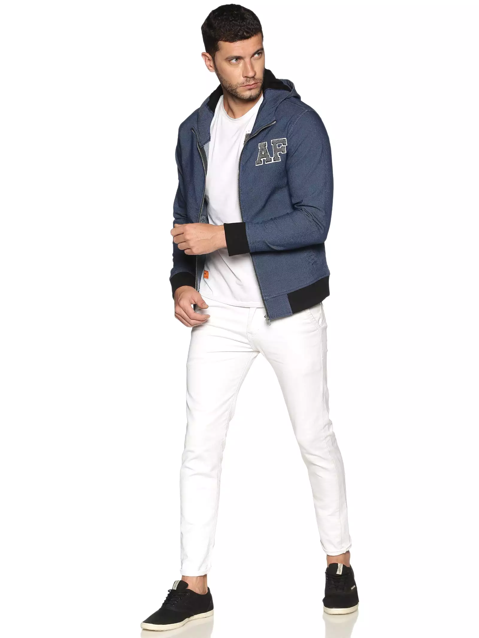 Arctic Fox Men Denim Blue sweatshirts with Integrated Mask & Hoodies