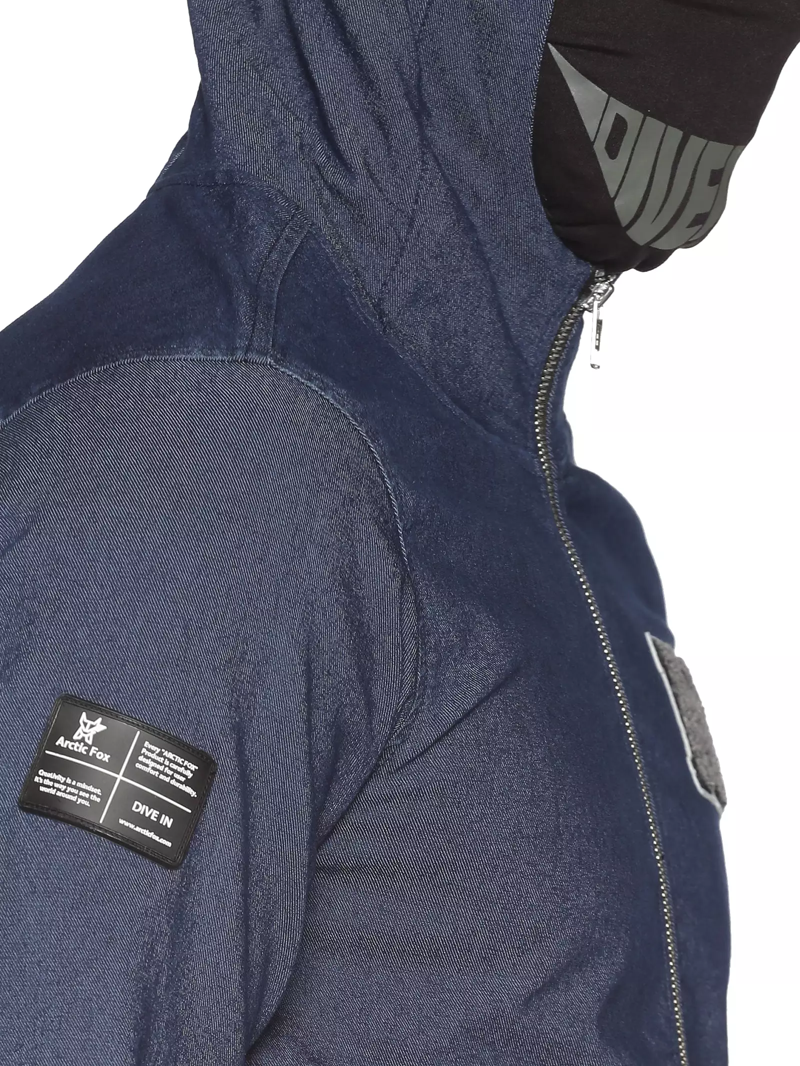 Arctic Fox Men Denim Blue sweatshirts with Integrated Mask & Hoodies