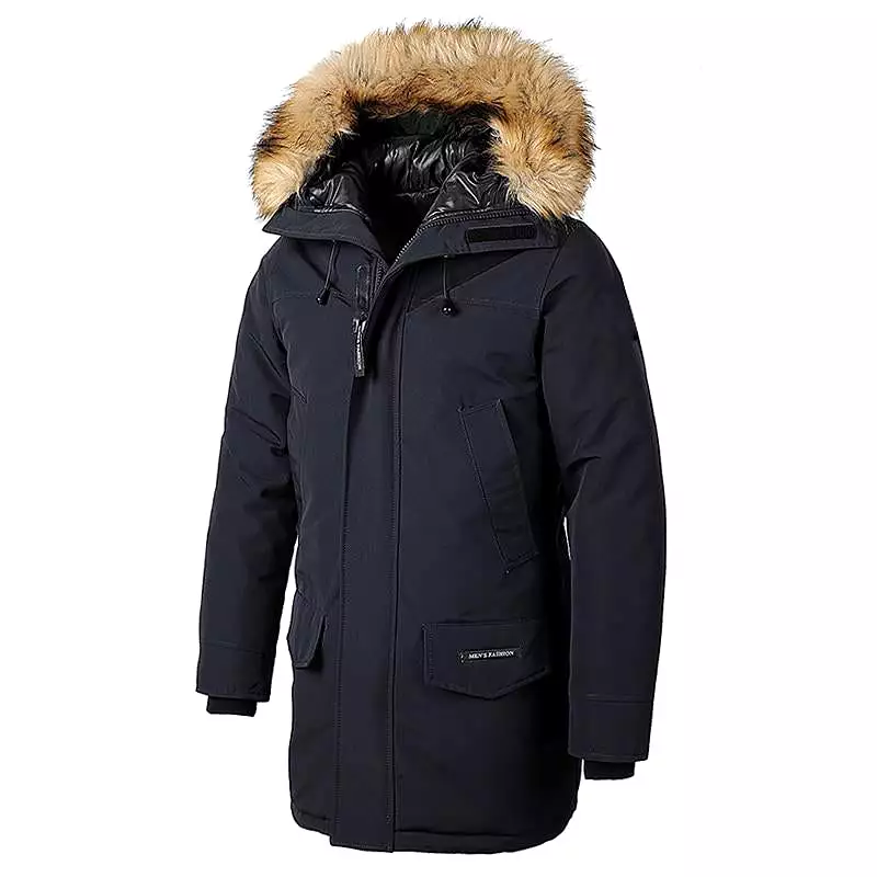 Ashore Shop Men's Long Fur Collar Hooded Waterproof Parka