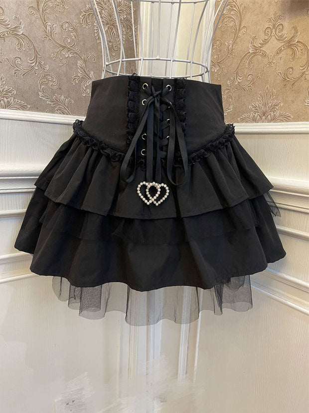 Black+pink halter top / tutu skirt