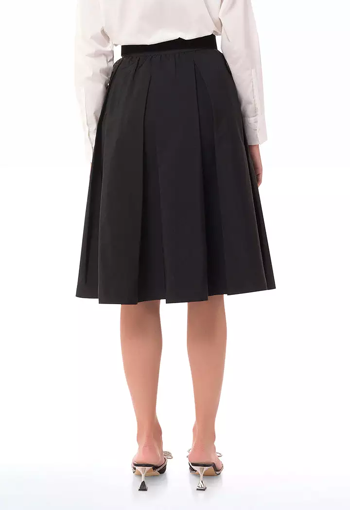 Box Pleat Solid Skirt