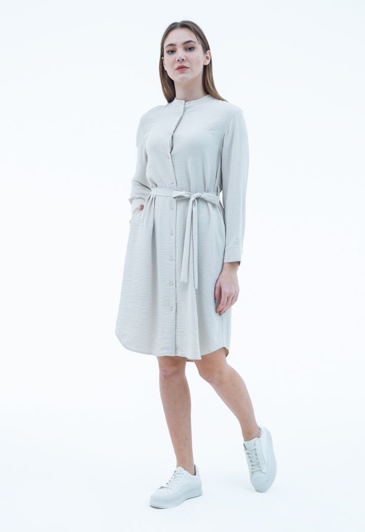 Casual Collared Shirt Dress