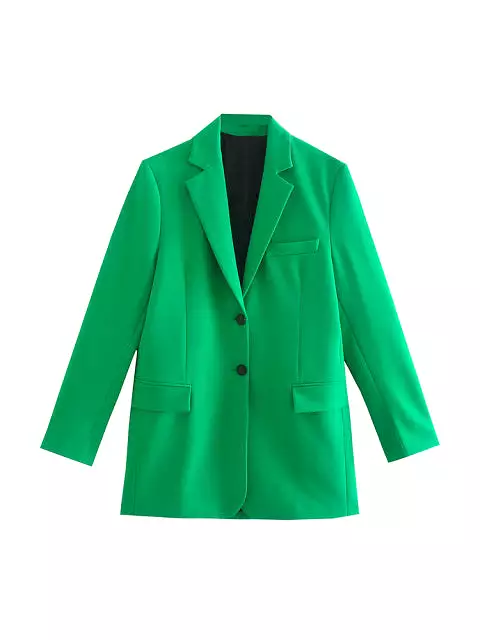 City Commenter Matching Outfits Sets 2023 Chic Green Oversized Long Women Blazer + mini Skirt 2pc Sets