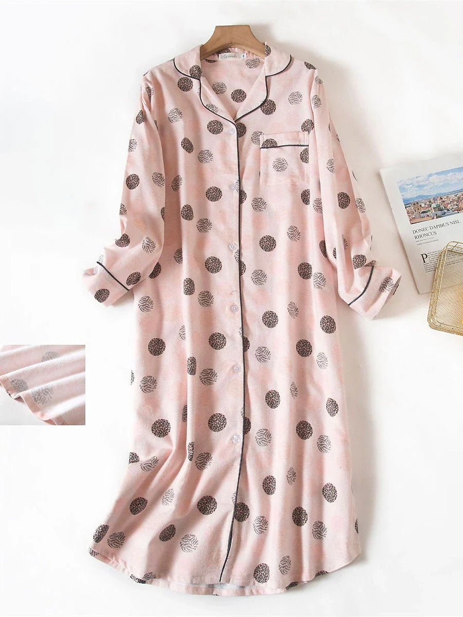 Comfortable Heart Grid/Plaid Nightgown Dress for Women