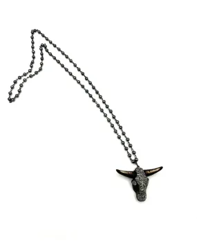 Crystal Steer Head Necklace