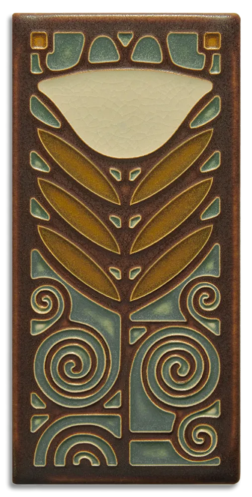 Dard Hunter Poppy Tile 4x8 in Stone