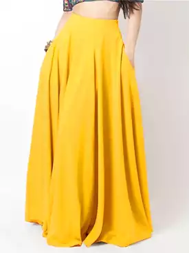 Elegant Women's Long Maxi Skirt in Black, Yellow, or Red - Available in Sizes S, M, L