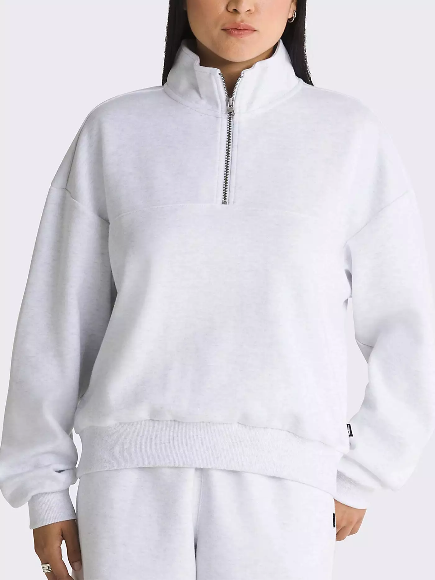 Elevated Double Knit Mock Neck Zip Sweatshirt