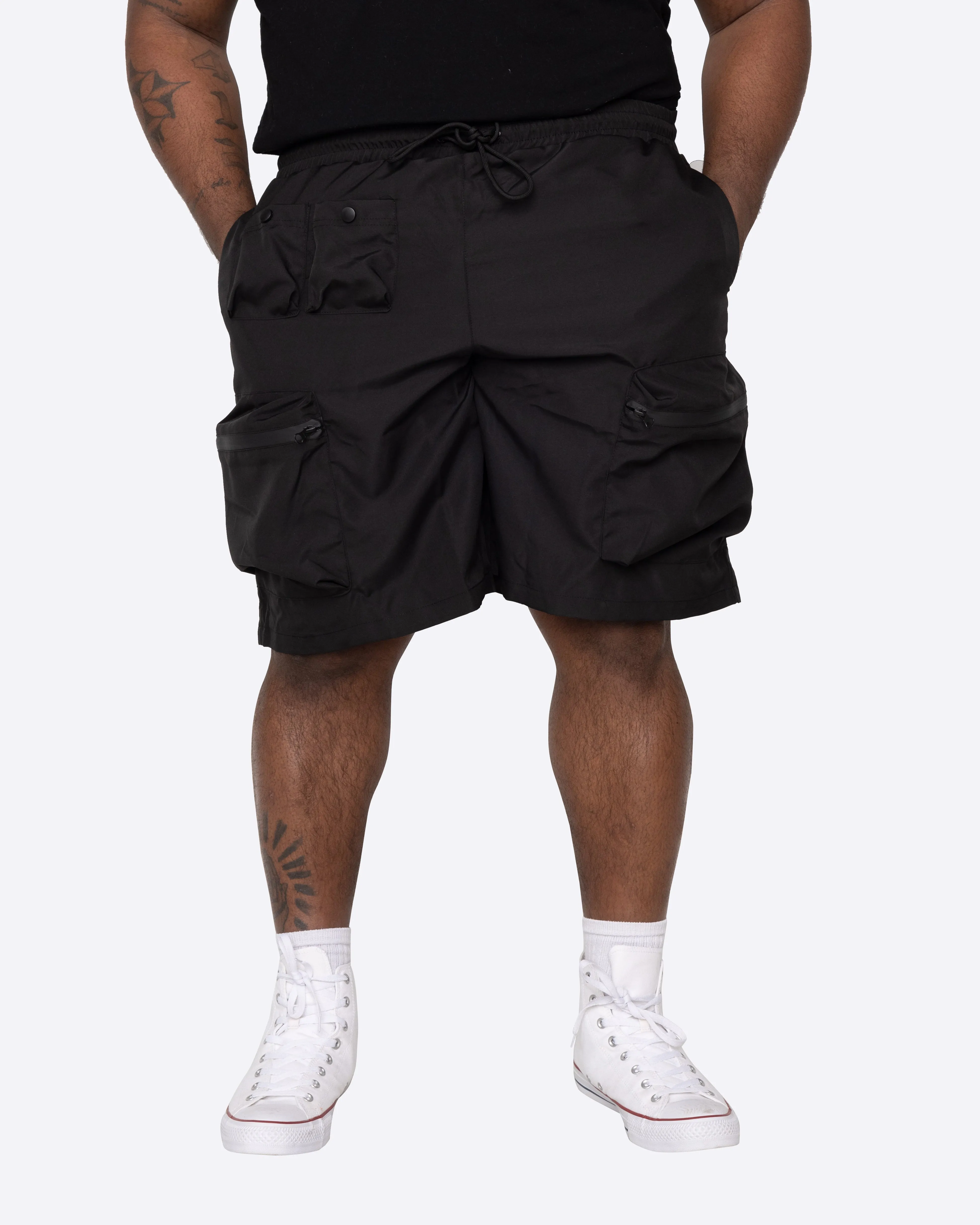 EPTM BIG N TALL COMBAT CARGO SHORTS-BLACK