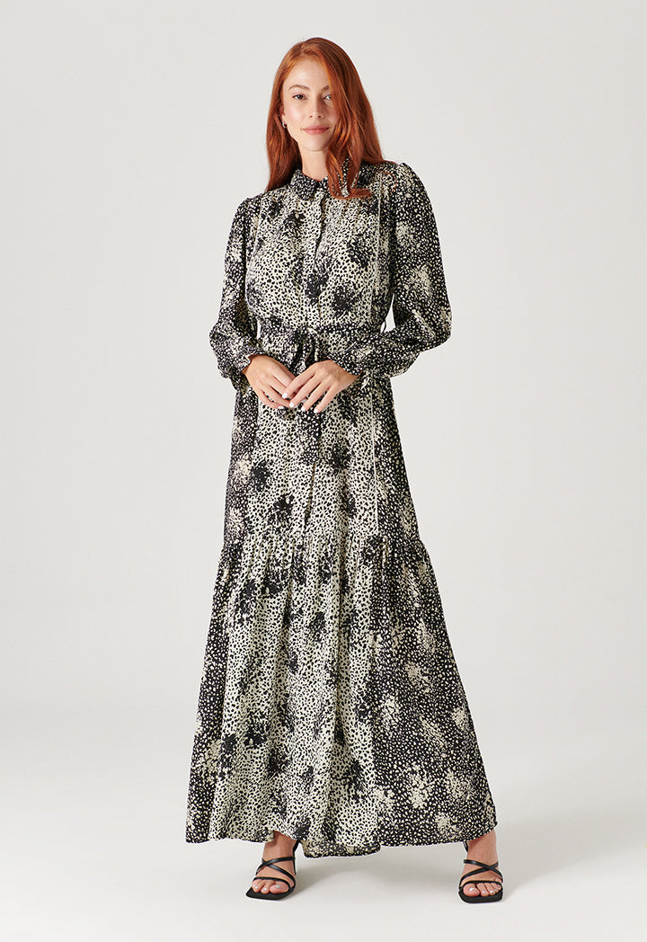 Ethnicprinted Shirt Gathered Dress