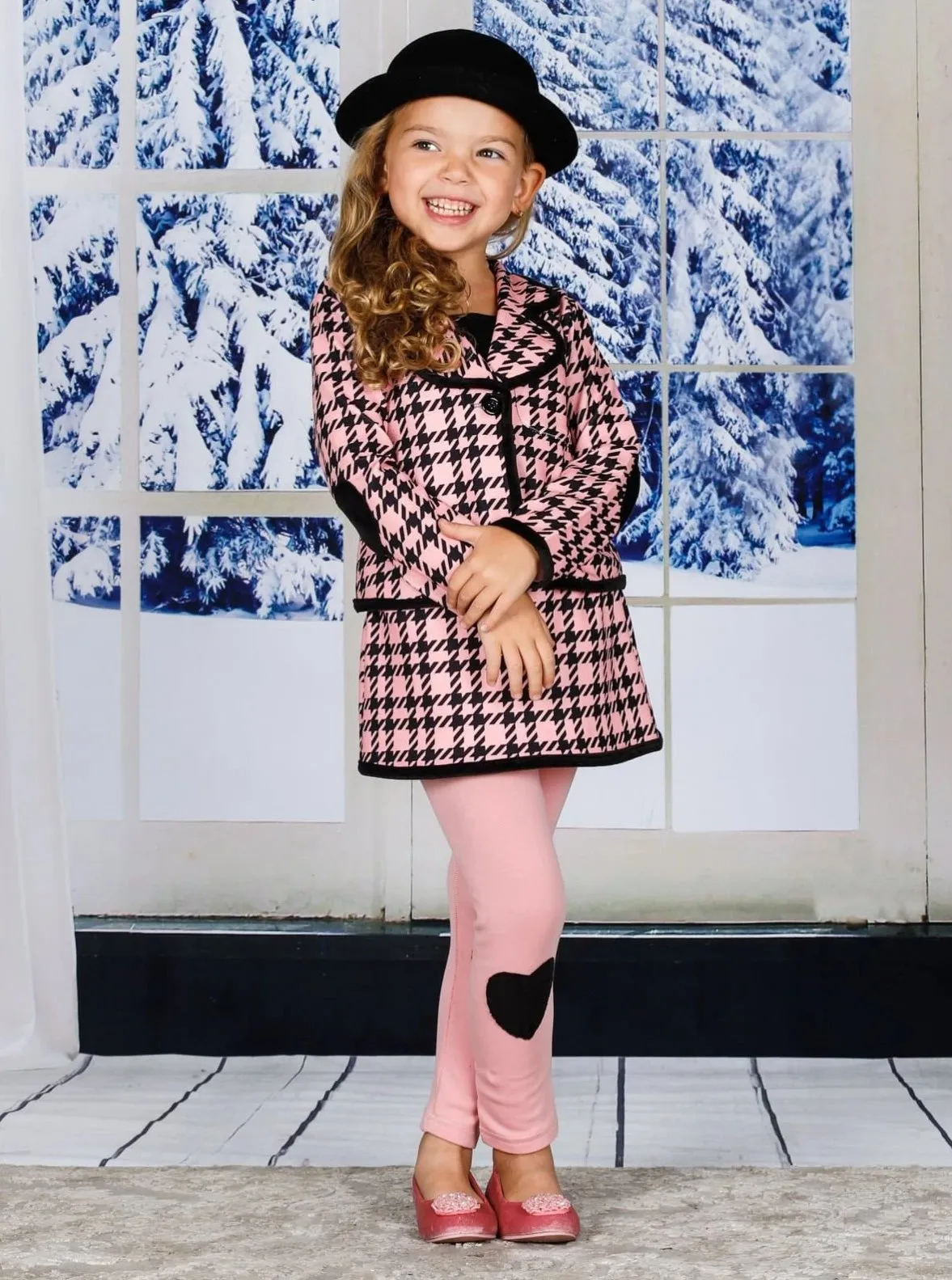 Girls Preppy Hearts Blazer and Legging Set