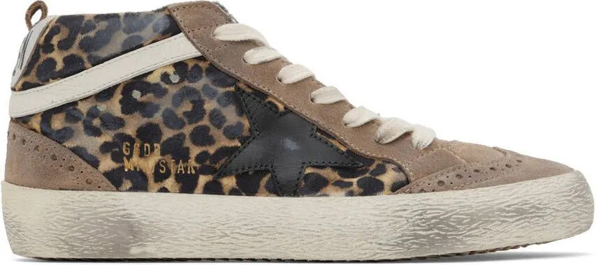 Golden Goose Brown & Black Mid Star Classic Sneakers