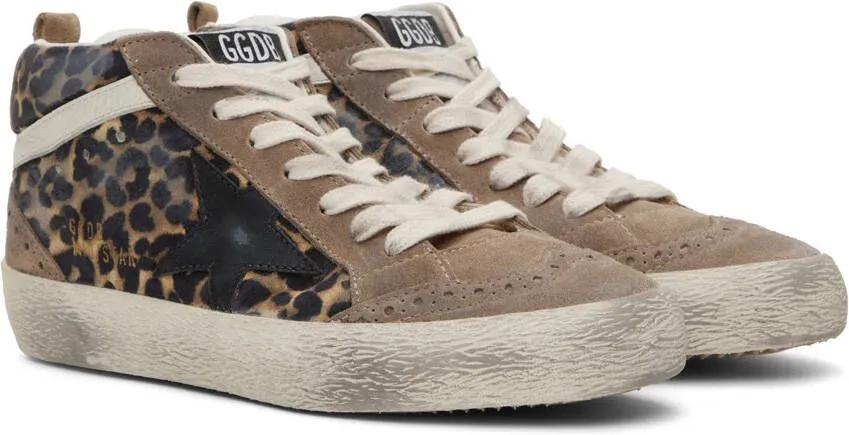 Golden Goose Brown & Black Mid Star Classic Sneakers