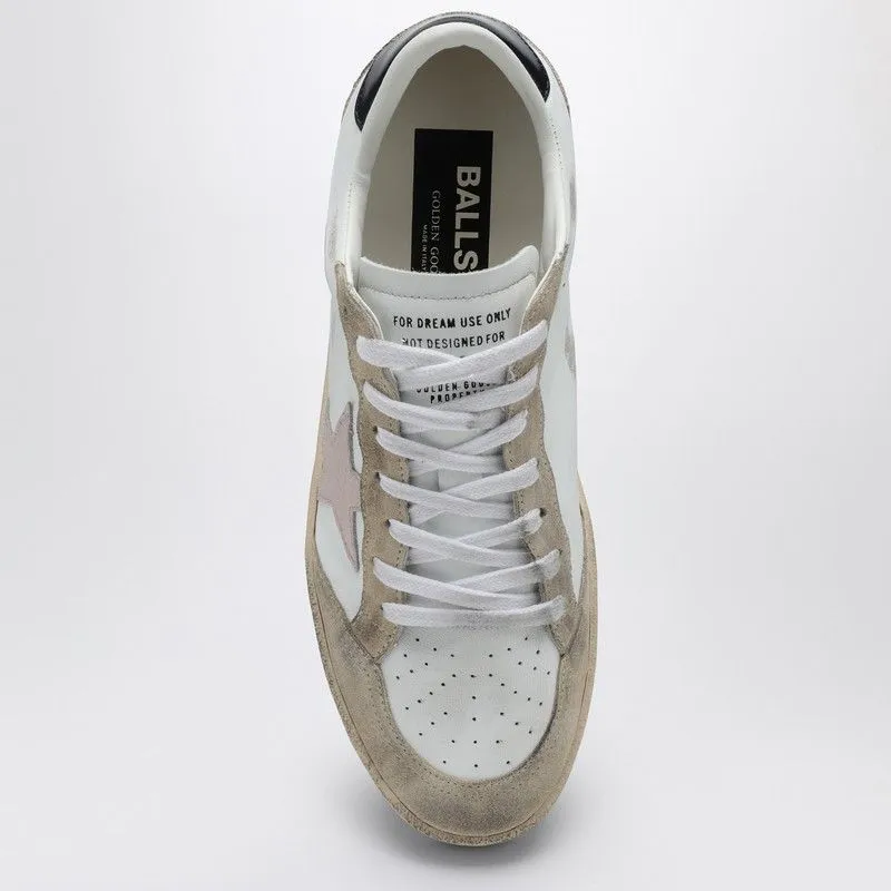 GOLDEN GOOSE Chic Ball Star Sneakers in White, Pink, and Black