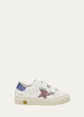 Golden Goose Girl's May Glitter Trim Low Top Sneakers, Baby/Toddlers