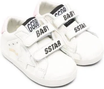 Golden Goose Kids Baby School leather sneakers White