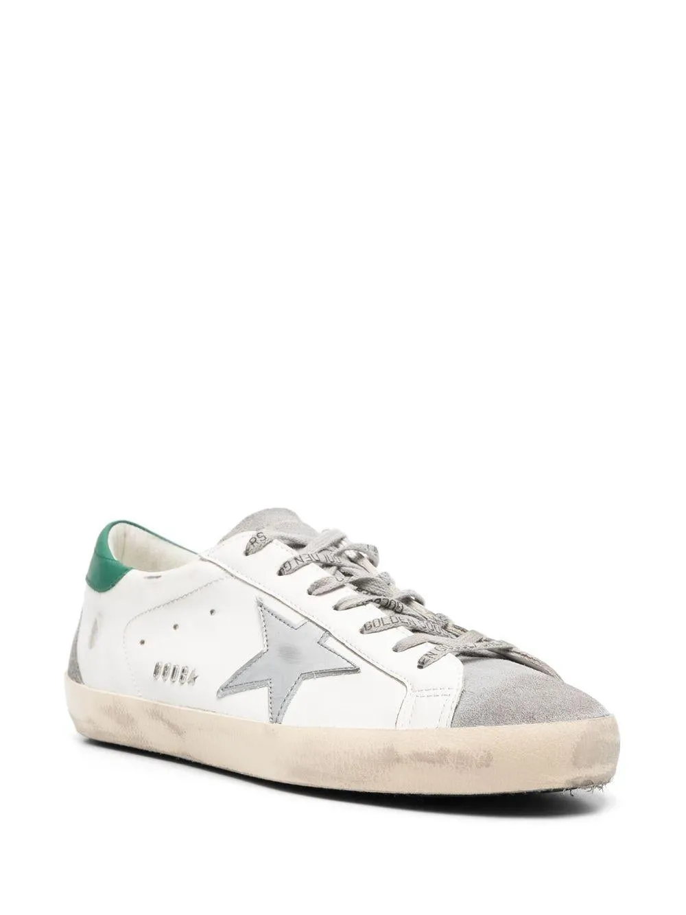 GOLDEN GOOSE Men's White Low-Top Sneakers with Distressed Details