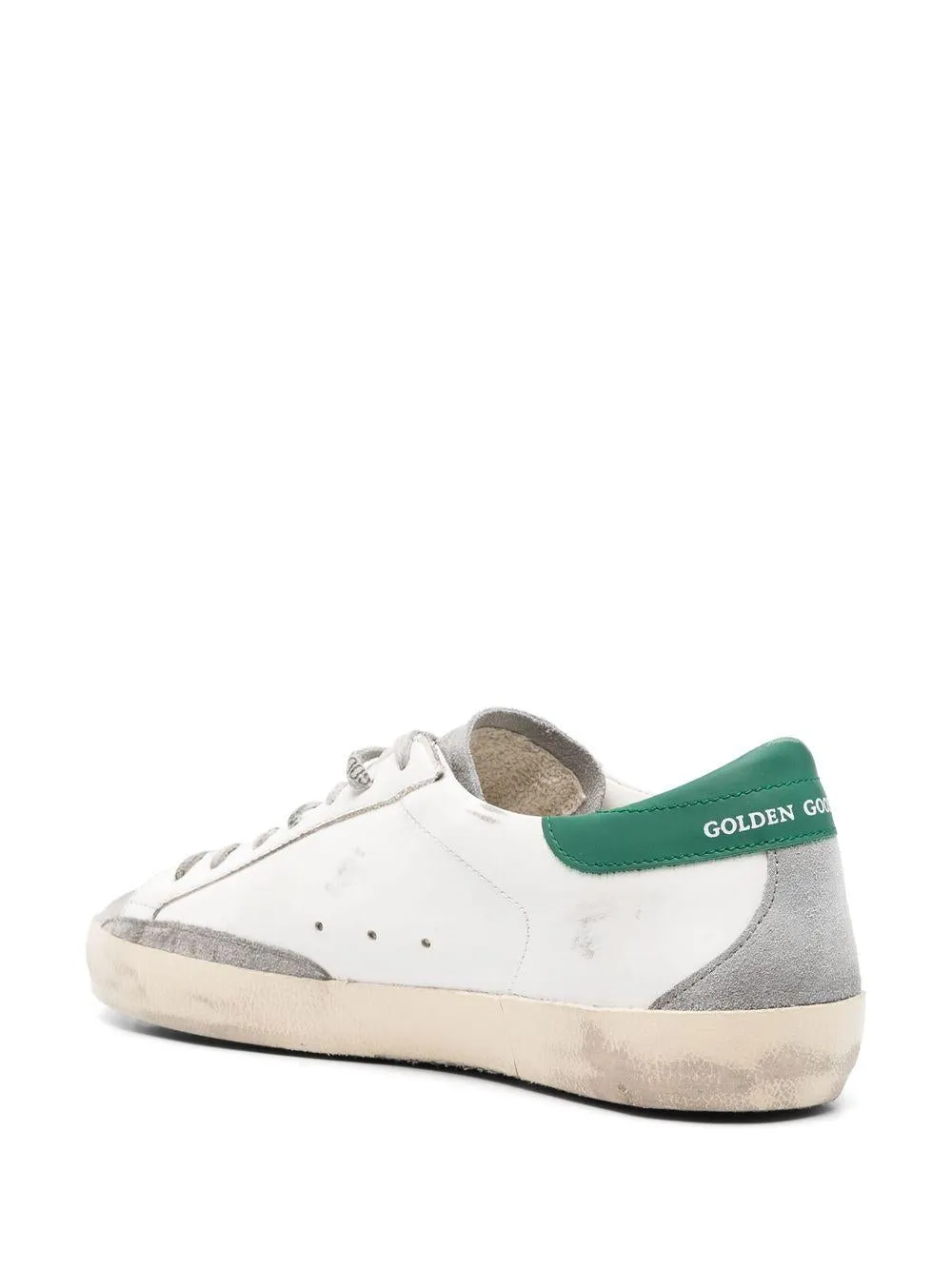 GOLDEN GOOSE Men's White Low-Top Sneakers with Distressed Details