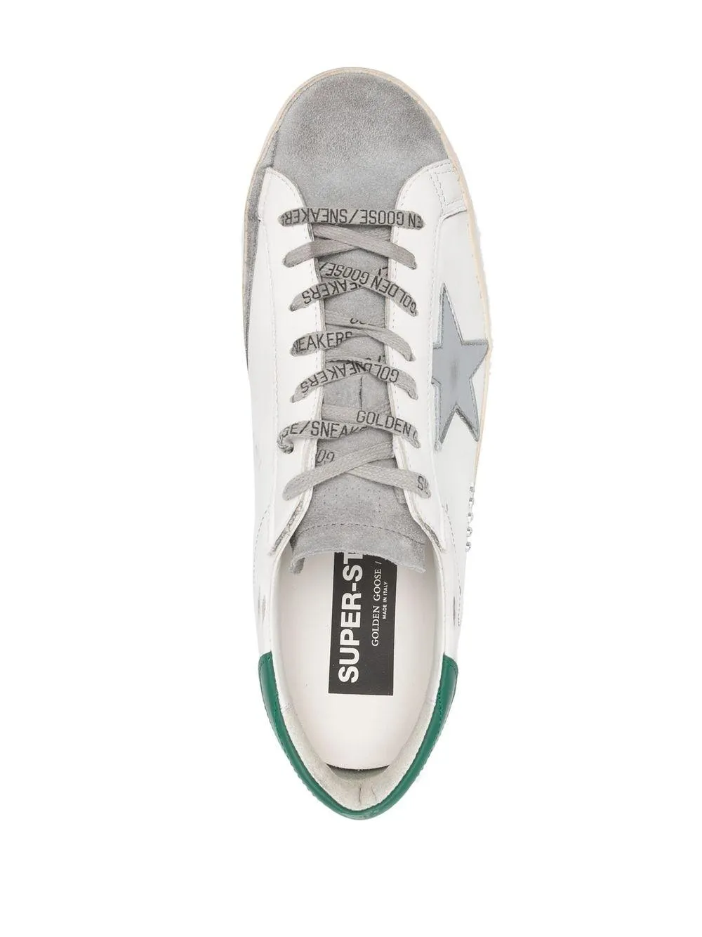 GOLDEN GOOSE Men's White Low-Top Sneakers with Distressed Details