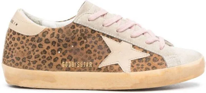 Golden Goose Super-Star leopard-print low-top sneakers Neutrals