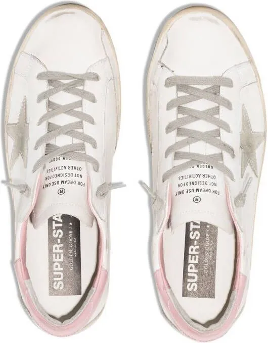 Golden Goose Superstar distressed lace-up sneakers White