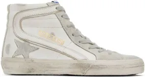 Golden Goose White & Gray Slide Classic High-Top Sneakers