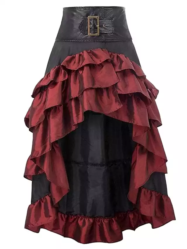 Gothic Long Skirt Maxi for Women - Black, Red, Brown - Retro Vintage, Carnival Party - Fall, Winter - S M L