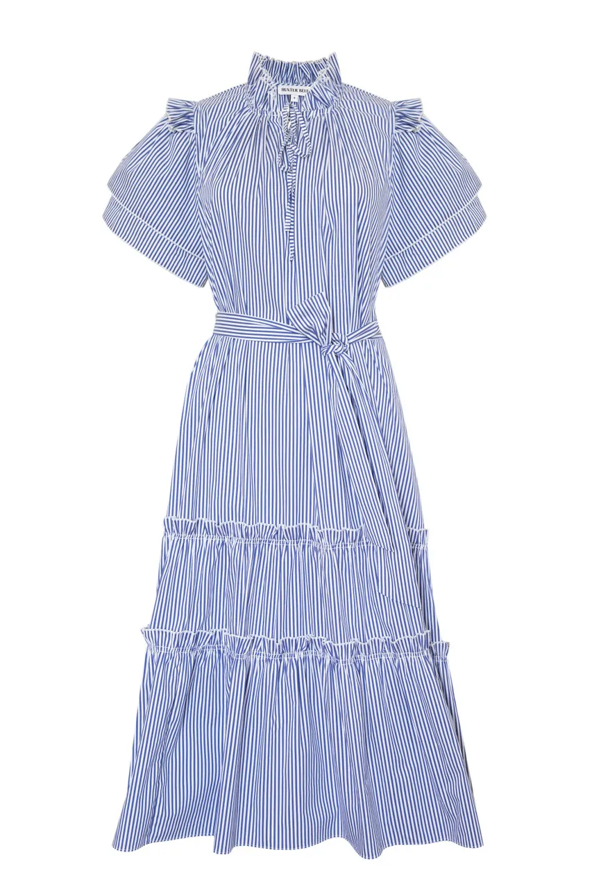 Hunter Bell Matthews Dress, Light Blue Stripe