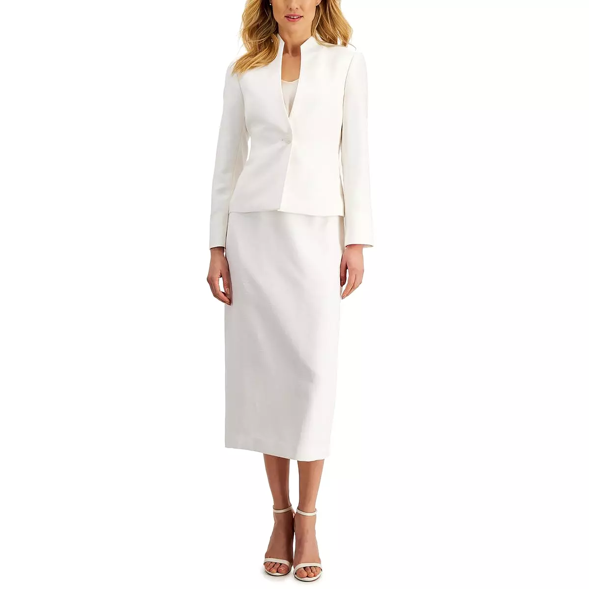 Le Suit Womens Petites Office Wear Business Skirt Suit