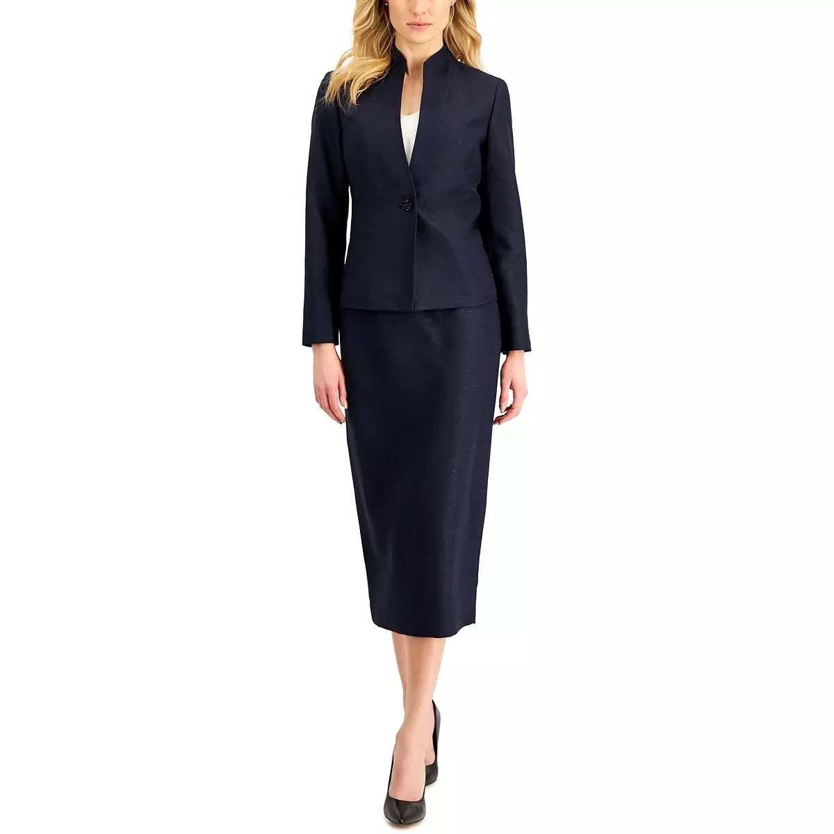 Le Suit Womens Petites Office Wear Business Skirt Suit