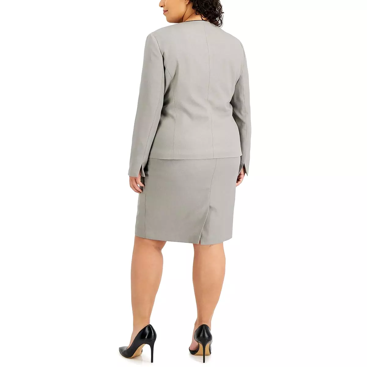 Le Suit Womens Plus Two Button Work Wear Skirt Suit