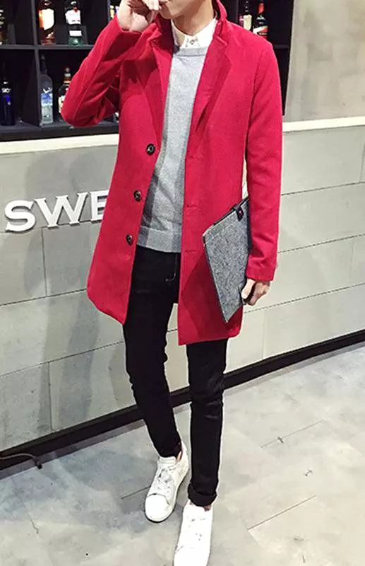 Long Woolen Men Winter Coat