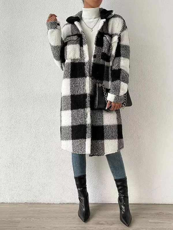 Loose Plaid Women Winter Coat