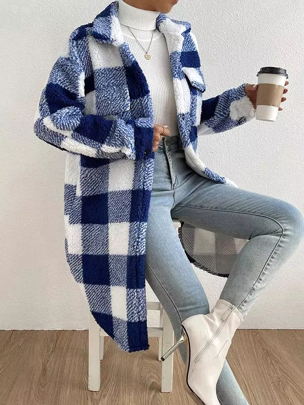 Loose Plaid Women Winter Coat