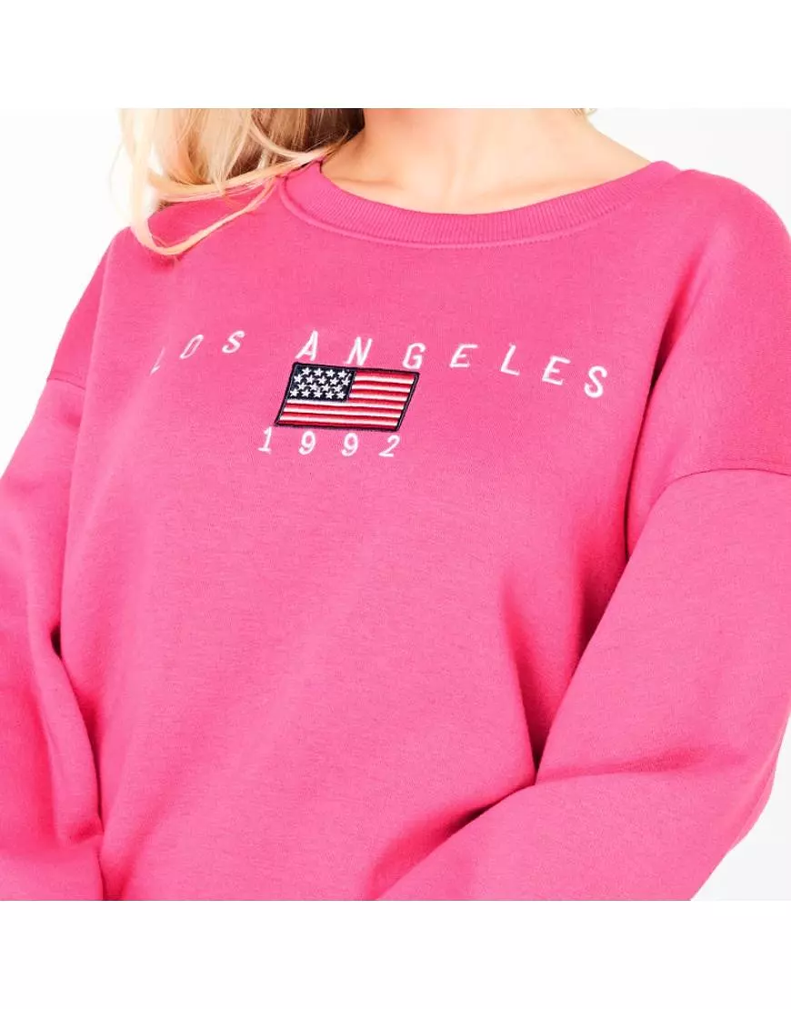 Los Angeles Logo Oversized Sweatshirt Fleece