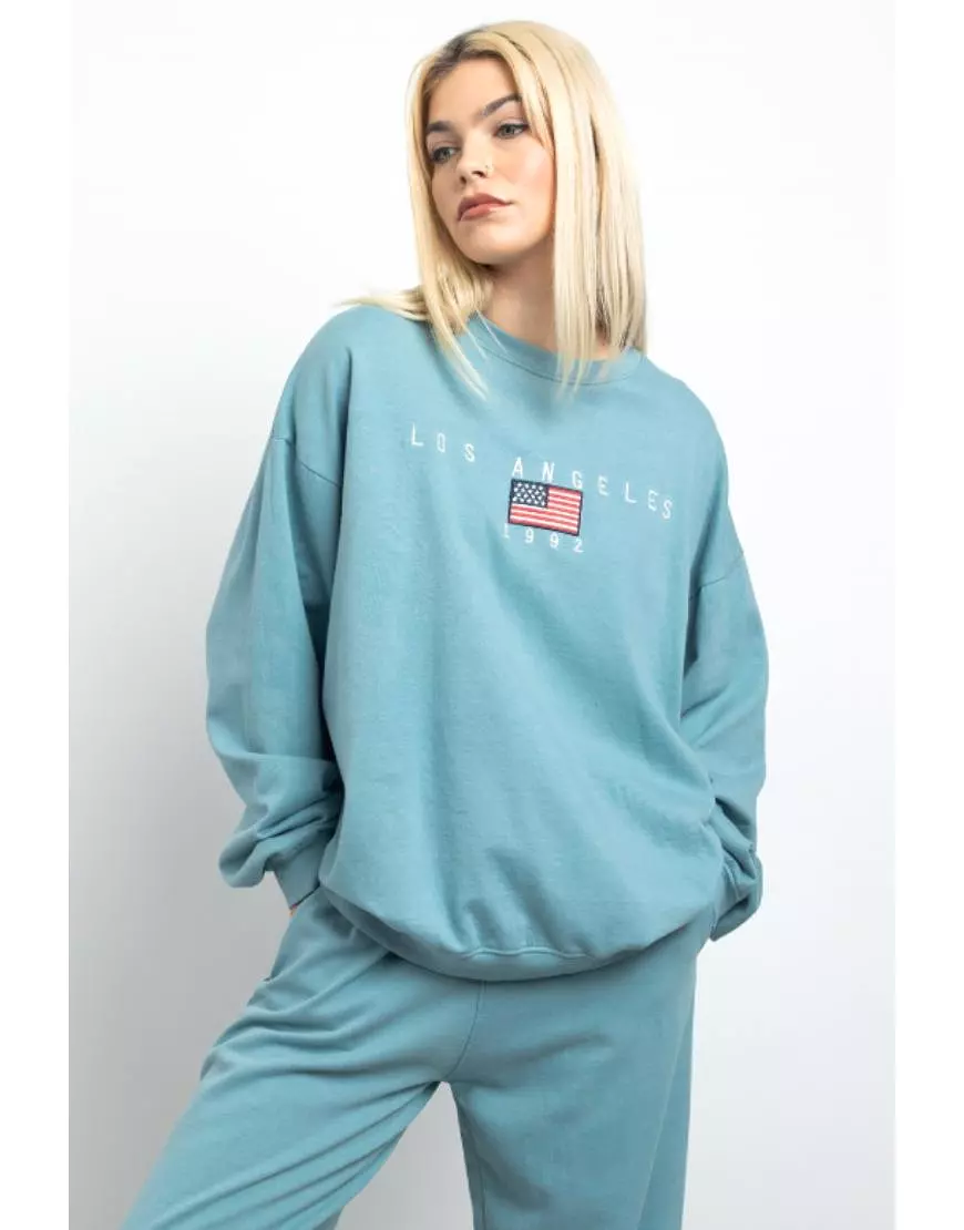 Los Angeles Logo Oversized Sweatshirt Fleece