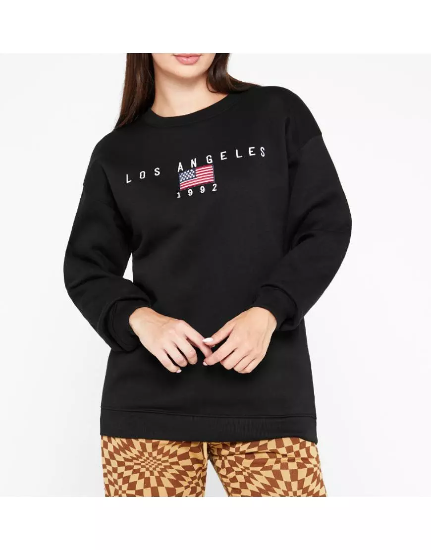 Los Angeles Logo Oversized Sweatshirt Fleece