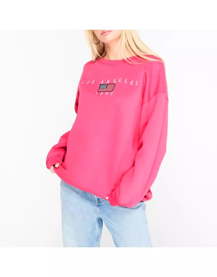 Los Angeles Logo Oversized Sweatshirt Fleece