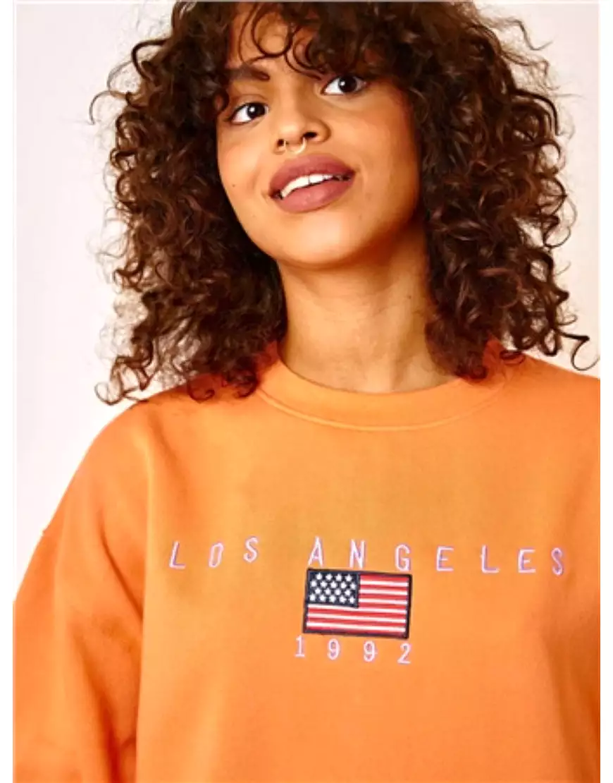 LOS ANGELES Sweat Shirt in Orange (Minor Defect)