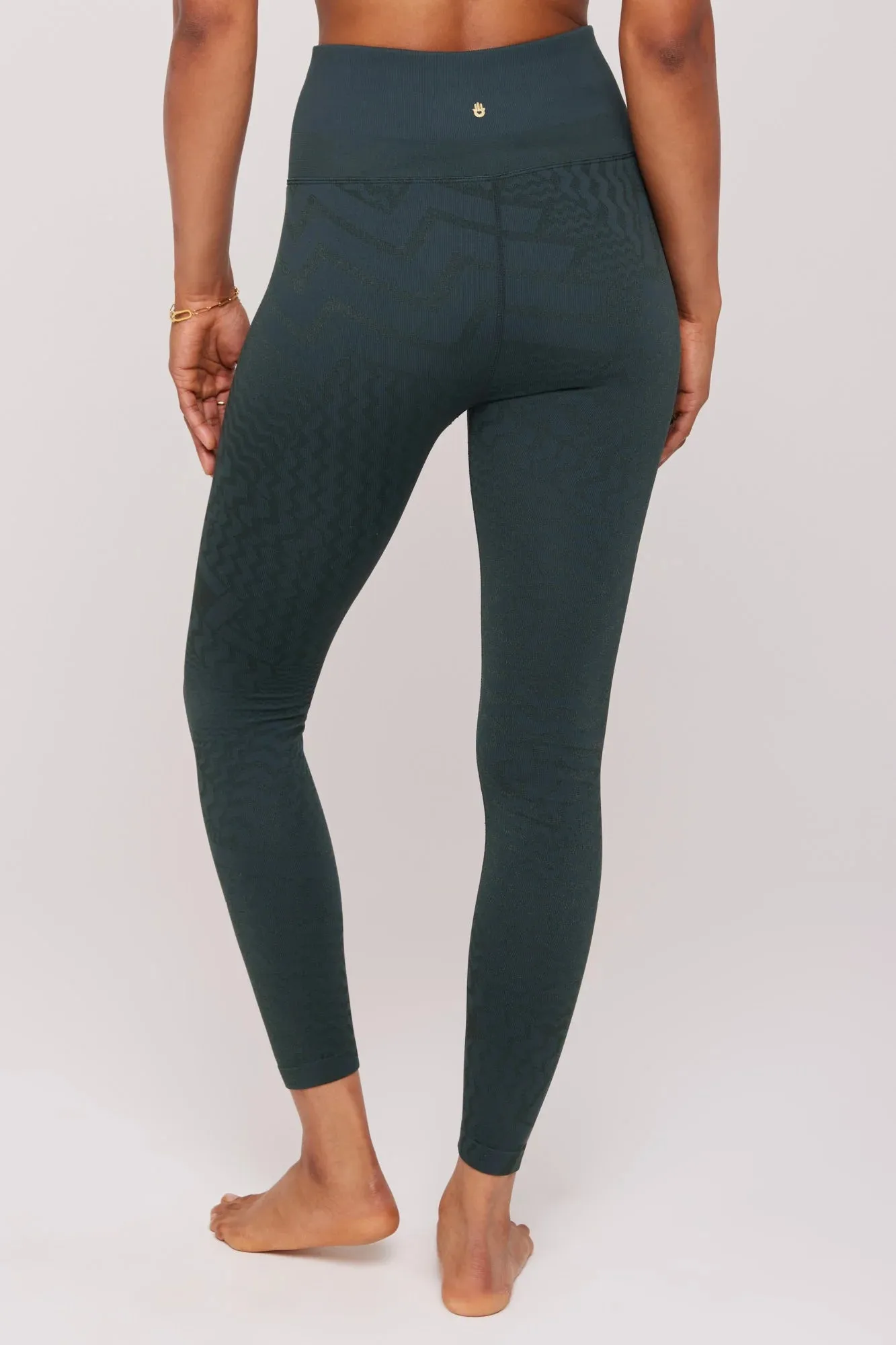 Matte Shine Seamless Legging: Deep Forest Fairisle