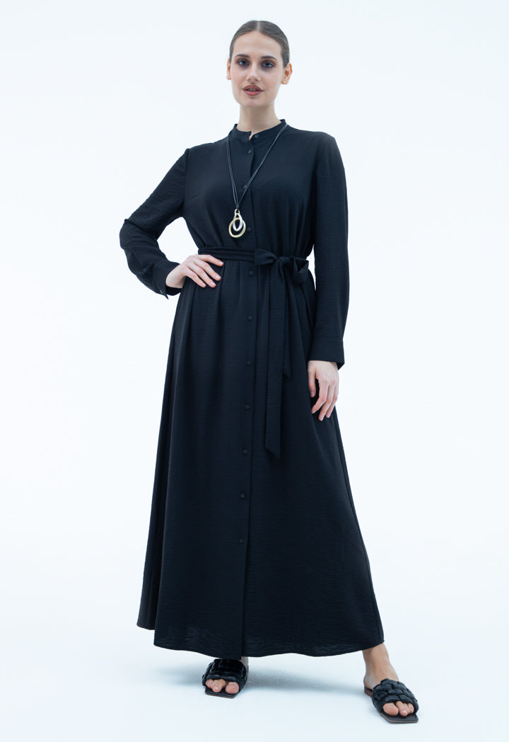 Maxi Shirt Dress With Self-Fabric Belt