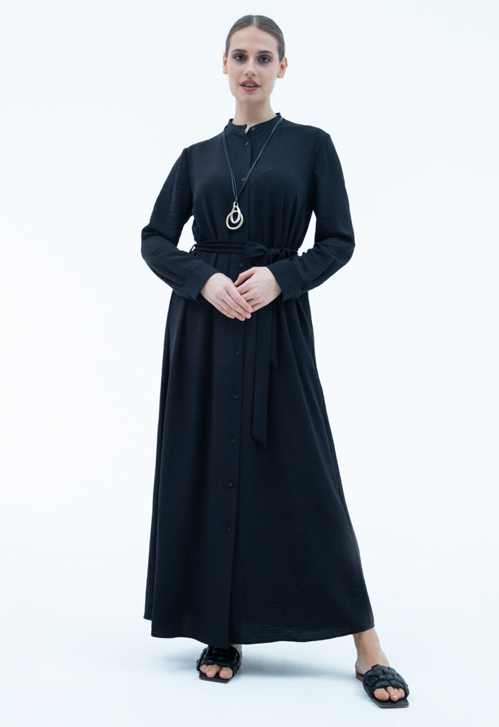 Maxi Shirt Dress With Self-Fabric Belt