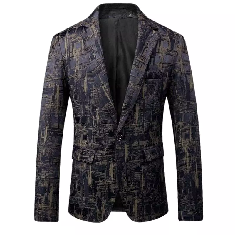 Men Blazer - Geometric Blazer