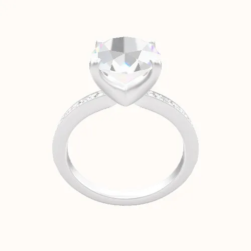 Micropave Engagement Ring With Four Prong Head