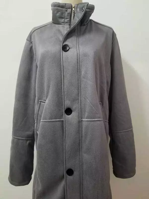 Mid-Length Loose Zipper Men Winter Coat