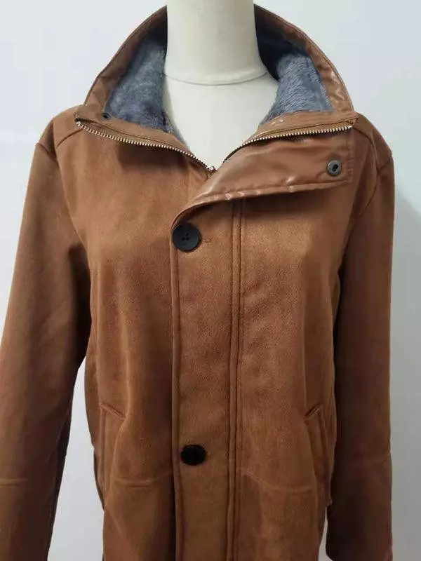 Mid-Length Loose Zipper Men Winter Coat