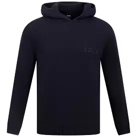 Mistico Knitted Wool Regular Fit Hoodie Dark Blue - W23